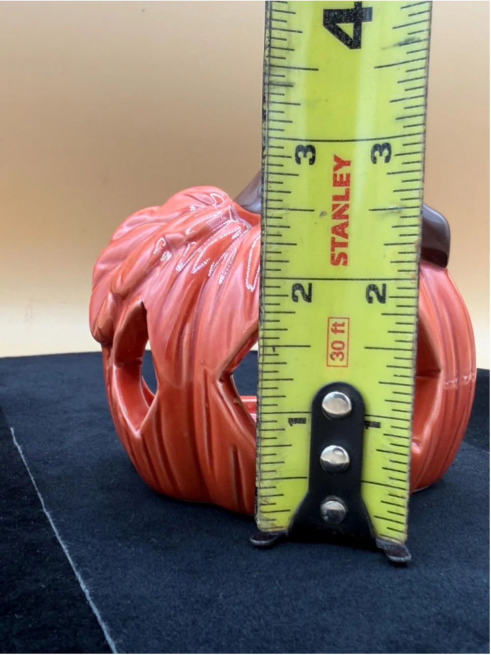 Ceramic Pumpkin Tealight Candle Holder Luminary Orange Brown Fall Halloween